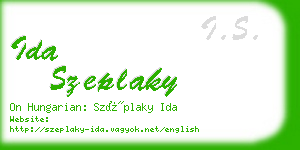 ida szeplaky business card